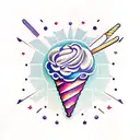 ice cream cone with two scoops tattoo design idea
