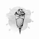 ice cream cone with two scoops tattoo design idea