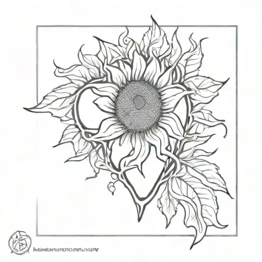 anatomical heart with scar celtic sunflower tattoo design idea