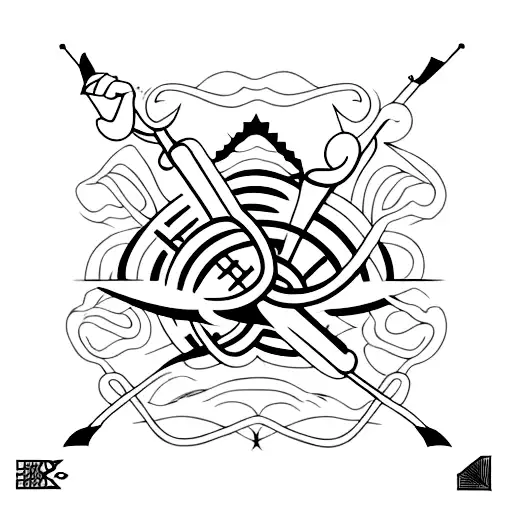 A minimalist tattoo of the Red Hot Chili Peppers logo intertwined with guitar strings tattoo design idea