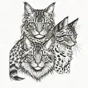 two cats, Maine Coon and Abyssinian breeds contempt" surrounded tattoo design idea