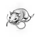 rat with ak tattoo design idea