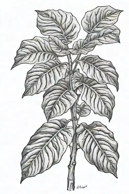 fiddle fig plant tattoo design idea