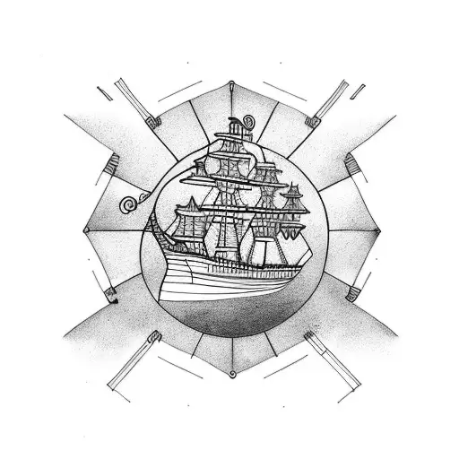 ship tattoo design idea