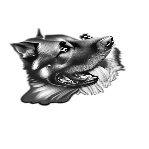a german shepherd dog tattoo design idea