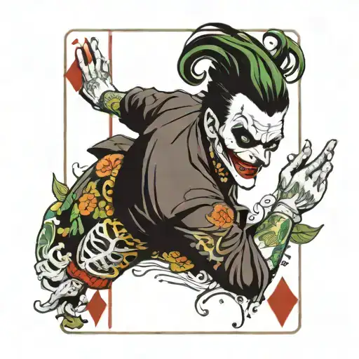 Joker playing card tattoo design idea