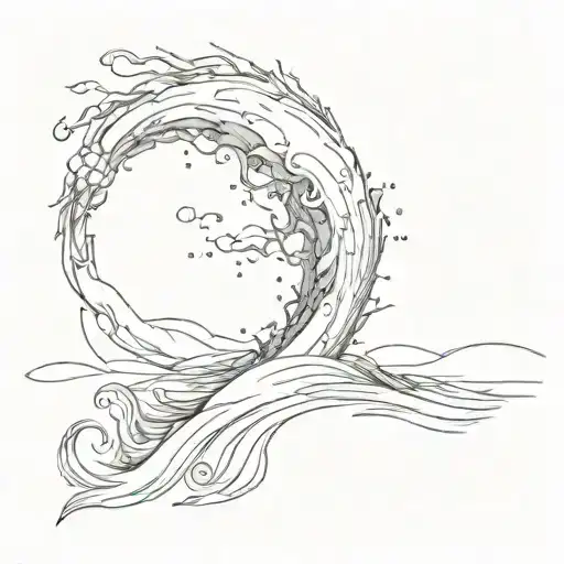tattoo of a semicolon hidden in the sea  tattoo design idea