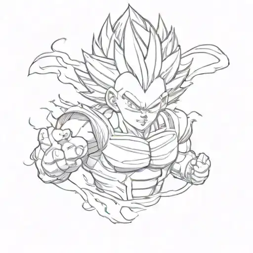 majin vegeta dragon ball z tattoo design idea