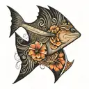 SAMOAN STING RAY FISH WITH tattoo design idea