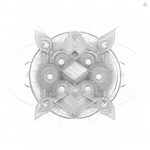 Quantum Rectanglement with two circles  tattoo design idea