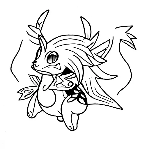 small shiny Umbreon tattoo design idea