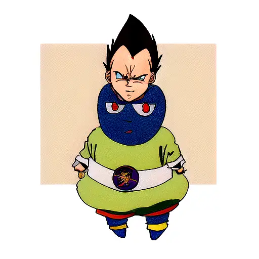 Messi dressed up as vegeta in namek tattoo design idea