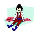 Messi dressed up as vegeta in namec tattoo design idea