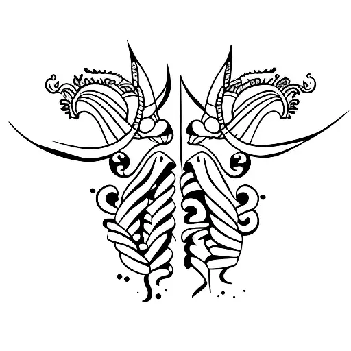 Aquarius and Capricorn for hand simple tattoo design idea