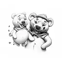 Winnieh Pooh with Tigger Custome tattoo design idea