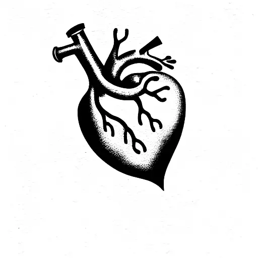 Human Heart in a Bottle tattoo design idea