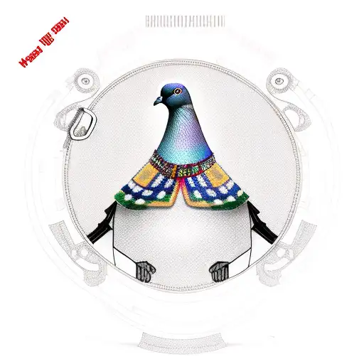 pigeon with handcuffs on head tattoo design idea