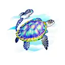 sea turtle and leopard  tattoo design idea