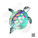 sea turtle and leopard  tattoo design idea