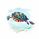 sea turtle  tattoo design idea