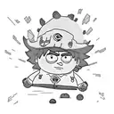 eric cartman, straw hat luffy, naruto, cosmic tattoo design idea