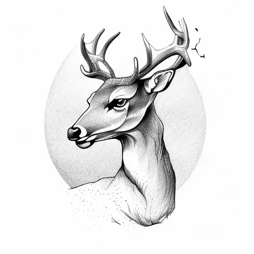 deer skull tattoo design idea