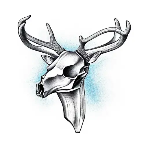 deer skull tattoo design idea