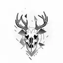 deer skull tattoo design idea