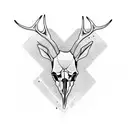 deer skull tattoo design idea