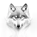 Wolf and cub in the mountings with a rising Phoenix  tattoo design idea