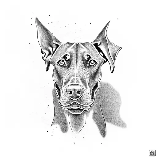 doberman natural ears tattoo design idea
