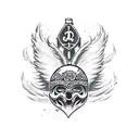 angel warrior  tattoo design idea