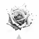 rose rock n roll tattoo design idea
