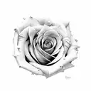 rose rock n roll tattoo design idea