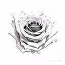 rose rock n roll tattoo design idea