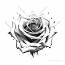 rose rock n roll tattoo design idea