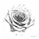 rose rock n roll tattoo design idea