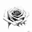 rose rock n roll tattoo design idea