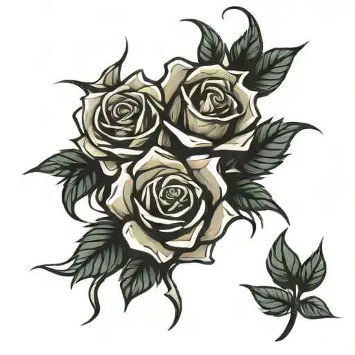 roses tribal tattoo design idea