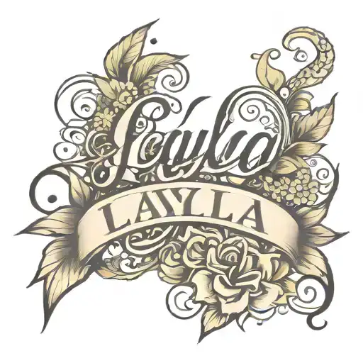 Layla name in cursive writing tattoo design idea