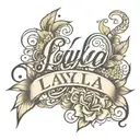 Layla name in cursive writing tattoo design idea
