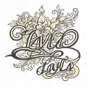 Layla name in cursive writing tattoo design idea
