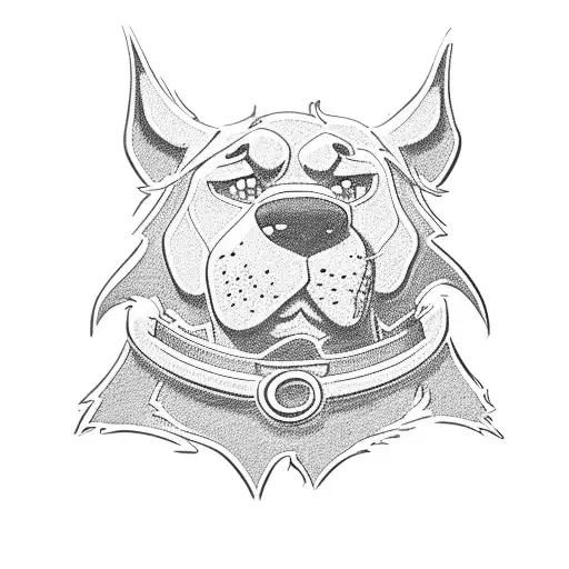 Scooby doos collar with the Scooby doo gangs running silhouette with it tattoo design idea