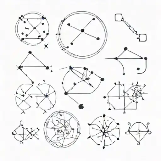 zodiac constellation group (capricorn, cancer, gemini, libra) tattoo design idea
