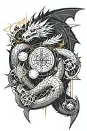 A tattoo that integrate a reference to Full metal alchemist, dragon ball, Stein ; Gate, mass effect, overwatch, avatar tattoo design idea