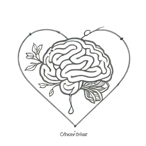 brain vs heart tattoo design idea