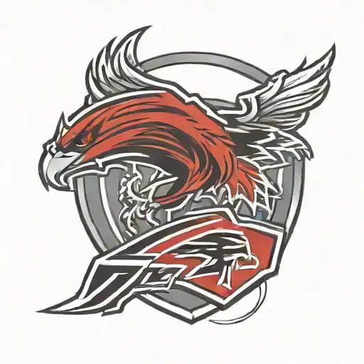 nfl logo with the falcons logo incorporated into the design tattoo design idea