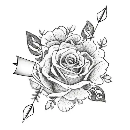 Ankle and Lynx Braclet with flowers and arrow  tattoo design idea