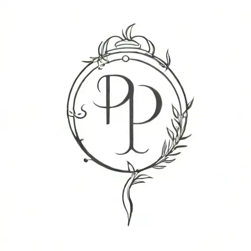 minimalist tattoo design for couples with initial P & Y, something to show our sense of adventure  tattoo design idea