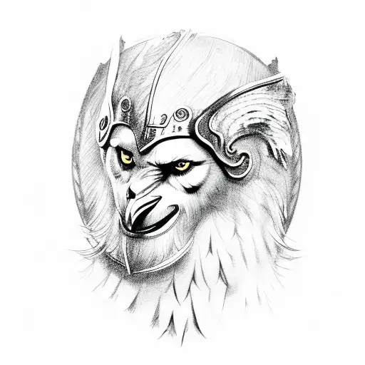 Odin with ravens tattoo design idea